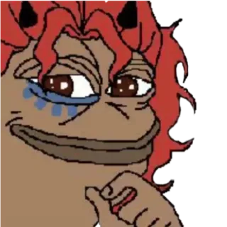 🤔 2d72fe43 pepe, 青蛙, 表情包, 网络迷因, 悲伤青蛙, 红发 telegram sticker