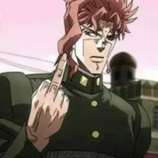 🖕 8b6e2b8f Noriaki Kakyoin JoJo's Bizarre Adventure 动漫, 中指, 花京院, 冒犯, JOJO的奇妙冒险 telegram sticker