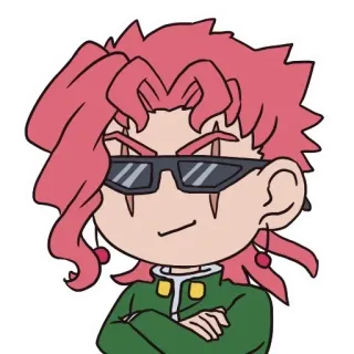 😎 96817637 Noriaki Kakyoin JoJo's Bizarre Adventure 动漫, 漫画, 角色, 太阳镜, 花京院, JOJO telegram sticker