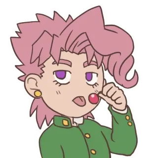 🍒 db923261 Kakyoin Noriaki JoJo's Bizarre Adventure 动漫, 花京院, 棒棒糖, JOJO的奇妙冒险, 角色 telegram sticker