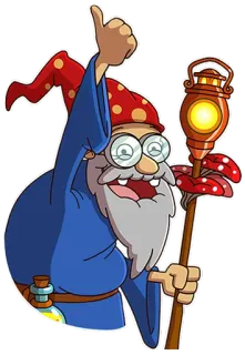 👌 b72613de 魔法使い, 魔術師, 漫画, ファンタジー, 魔法, 杖, 老人 telegram sticker