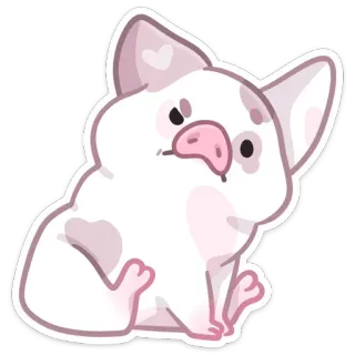 😠 0b1a4df7 pig, animal, cute, cartoon, pet, farm animal telegram sticker