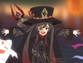 😈 0ebf6baf Hu Tao Genshin Impact Anime, Videogioco, Personaggio, Genshin Impact telegram sticker