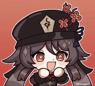 🤩 9128ec1a Hu Tao Genshin Impact Anime, Videogioco, Carino, Chibi telegram sticker