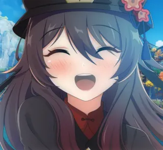 ☺ e0b038c6 Hu Tao Genshin Impact Anime, Genshin Impact, Hu Tao, Carino, Kawaii, Videogioco telegram sticker