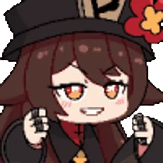 😏 3d3af118 Hu Tao Genshin Impact 애니메이션, 비디오 게임, 원신, 호두, 캐릭터, 귀여운 telegram sticker