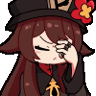 🤦‍♂️ 4cd2d41c Hu Tao Genshin Impact 호두, 원신, 애니메이션, 비디오 게임, 울음, 슬픔 telegram sticker