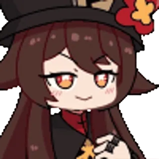 🤔 b93eb7dd Hu Tao Genshin Impact 애니메이션, 게임, 원신, 캐릭터, SD, 귀여운, 호두 telegram sticker