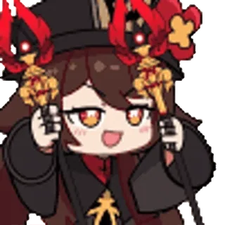😏 fa4b8f7a Hu Tao Genshin Impact 호두, 원신, 애니메이션, 비디오 게임, SD캐릭터 telegram sticker