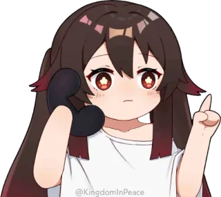 🙂 1420279f Hu Tao Genshin Impact 胡桃, 原神, 动漫, 中指, 粗鲁, 游戏, 卡通 telegram sticker