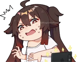 😫 156d3db9 Hu Tao Genshin Impact @KingdominPeace 动漫, 原神, 胡桃, 可爱, 萌, 贴纸 telegram sticker