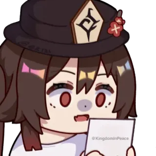 😲 339d60a1 Hu Tao Genshin Impact @KingdominPeace 动漫, 角色, 原神, 胡桃, 电子游戏 telegram sticker
