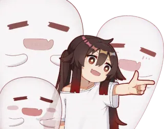 👻 375426f6 Hu Tao Genshin Impact 动漫, 幽灵, 可爱, 游戏, 原神, 胡桃 telegram sticker