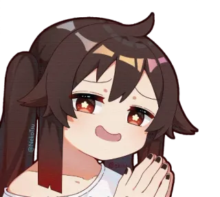 🙏 5d396e15 Hu Tao Genshin Impact 动漫, 游戏, 原神, 胡桃, 角色, 卡哇伊, 可爱 telegram sticker