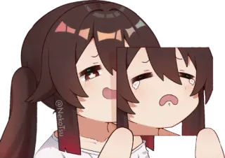 😏 78d0ace3 @NekoTsu 动漫, 卡通, 难过, 哭泣, 女孩, 情绪化 telegram sticker