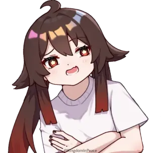 😌 9997540b Hu Tao Genshin Impact 动漫, 原神, 胡桃, 游戏, 角色, 老婆, 可爱, 贴纸 telegram sticker