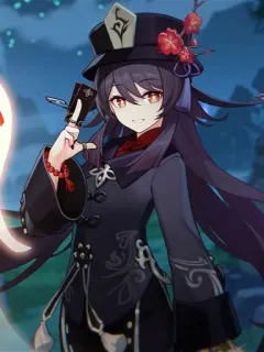 🌟 880c5714 Hu Tao Genshin Impact Anime, Videogame, Personage, Hu Tao, Genshin Impact, schattig telegram sticker