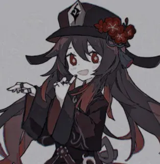 🍎 2e575d1f Hu Tao Genshin Impact Anime, Gra wideo, Genshin Impact, Hu Tao, Postać, Waifu telegram sticker