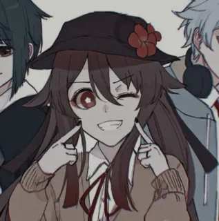 🍎 75e06a40 Hu Tao Genshin Impact Anime, Kreskówka, Gra wideo, Genshin Impact, Hu Tao telegram sticker