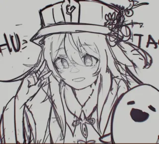 🍎 7f583af2 Hu Tao Genshin Impact HU Hu Tao, Genshin Impact, anime, gra wideo, duch, postać telegram sticker