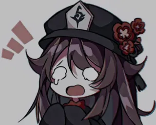 🍎 9fe1e03a Hu Tao Genshin Impact Anime, Kreskówka, Gra wideo, Genshin Impact, Hu Tao, Słodki, Smutny telegram sticker