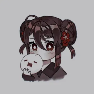 🍎 acf96bc6 dziewczyna anime, słodkie, kok, kwiat, chibi, kawaii telegram sticker