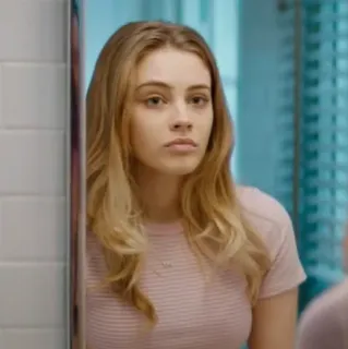 🕊 a74f8f20 женщина, блондинка, отражение, зеркало, девушка, портрет whatsapp sticker