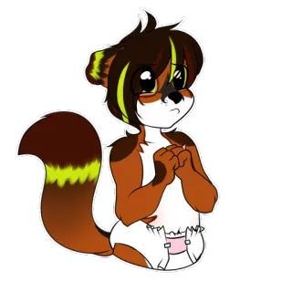 😣 0a7a95fa 兽人, 卡通, 尿布, 可爱, 兽人, 动物 whatsapp sticker