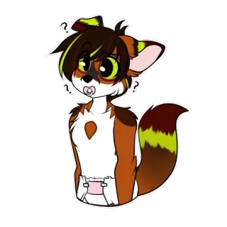 ❓ 0c1f05e7 兽人, 拟人, 动物, 卡通, 可爱, 问题, 角色, 贴纸 whatsapp sticker