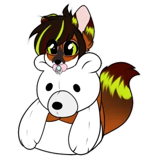 😶 0fa7fc19 兽人, 兽迷, 熊, 奶嘴, 可爱, 动物, 卡通 whatsapp sticker