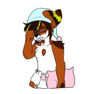 💤 541af0cb 毛茸茸, 婴儿, 困倦, 奶嘴, 动物, 卡通, 可爱 whatsapp sticker