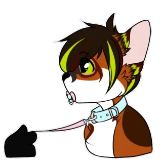 🔽 638b1f57 兽人, 婴儿, 动物, 卡通, 数字艺术, 项圈, 奶嘴 whatsapp sticker