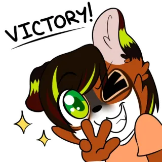 ✌ 0be66f31 VICTORY! победа, мультфильм, успех, праздник, животное, веселый telegram sticker