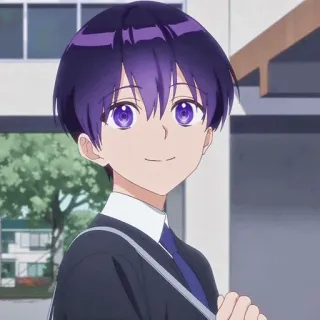 👾 d8e9af78 anime, menino, sorrindo, uniforme escolar telegram sticker