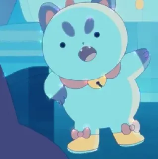 🥯 3fd2dfbc Kreskówka, Zwierzę, Uroczy, Niebieski, Obroża, Postać telegram sticker