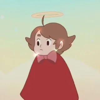 🥯 a9d4709f anioł, kreskówka, aureola, słodki, postać telegram sticker