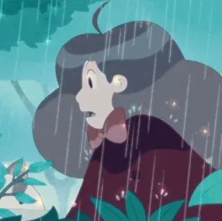 🥯 c2c9269f kreskówka, deszcz, dziewczyna, animacja telegram sticker