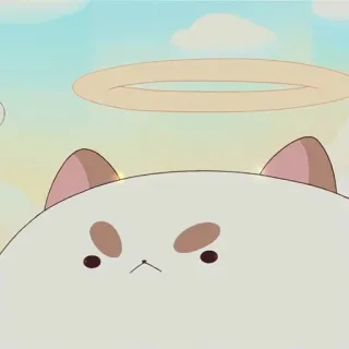 🥯 e4eb2d6b kot, zwierzę, słodki, halo, anioł, niebo, kreskówka telegram sticker