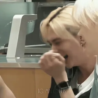 🪡 121bbee0 IG: MNOOHB Korean, man, laughing, happy, Asian telegram sticker