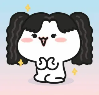 ✨ 196f75a8 cute, cartoon, kawaii, character, sparkly, pigtails, sticker, happy telegram sticker