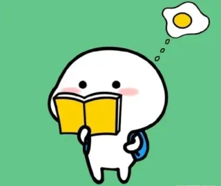 ✨ 6d201aa7 cartoon, egg, book, reading, character, student, cute telegram sticker