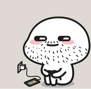 ✨ 714af4c5 cartoon, character, white, minimalist, phone, charger telegram sticker