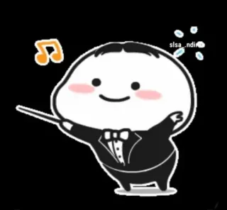 ✨ 78e357c3 cartoon, music, conductor, cute, happy telegram sticker