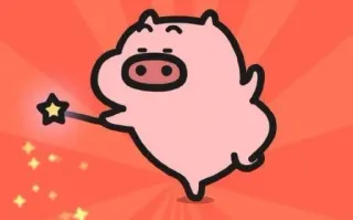 ✨ eb19d167 pig, cartoon, magic, wand, cute, animal telegram sticker