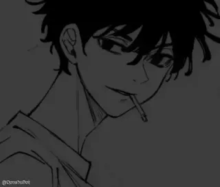 🗿 498577db anime, cigarette, smoking, manga, boy telegram sticker
