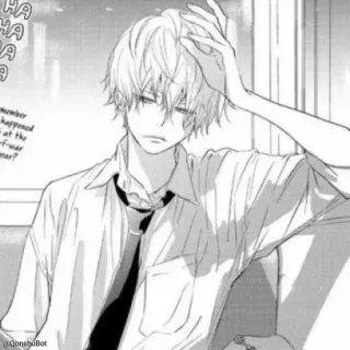 🗿 71083fa4 HA HA HA
Remember what happened at the end-of-war year? anime, manga, boy, school uniform, text telegram sticker