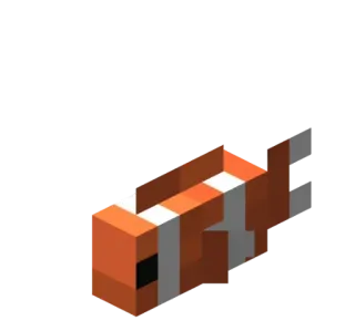 🐟 bbb26143 Minecraft, Fisch, Clownfisch, Blockig, Spiel, Tier, Orange, Weiß telegram sticker