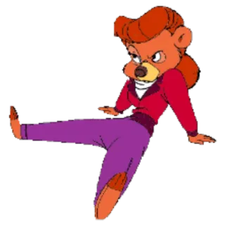 😠 06414c53 Rebecca Cunningham TaleSpin Cartoon, Rebecca Cunningham, TaleSpin, Disney, Antropomorfe beer, Piloot whatsapp sticker