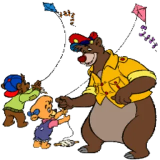 🎏 13a59bd6 Baloo Baloe, vliegers, animatie, cartoon, beer, kinderen whatsapp sticker