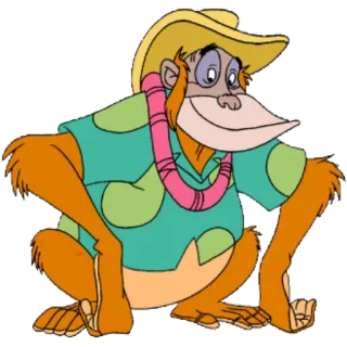 🐵 391b40c7 Orang-oetan, Cartoon, Dier, Tropisch, Personage whatsapp sticker
